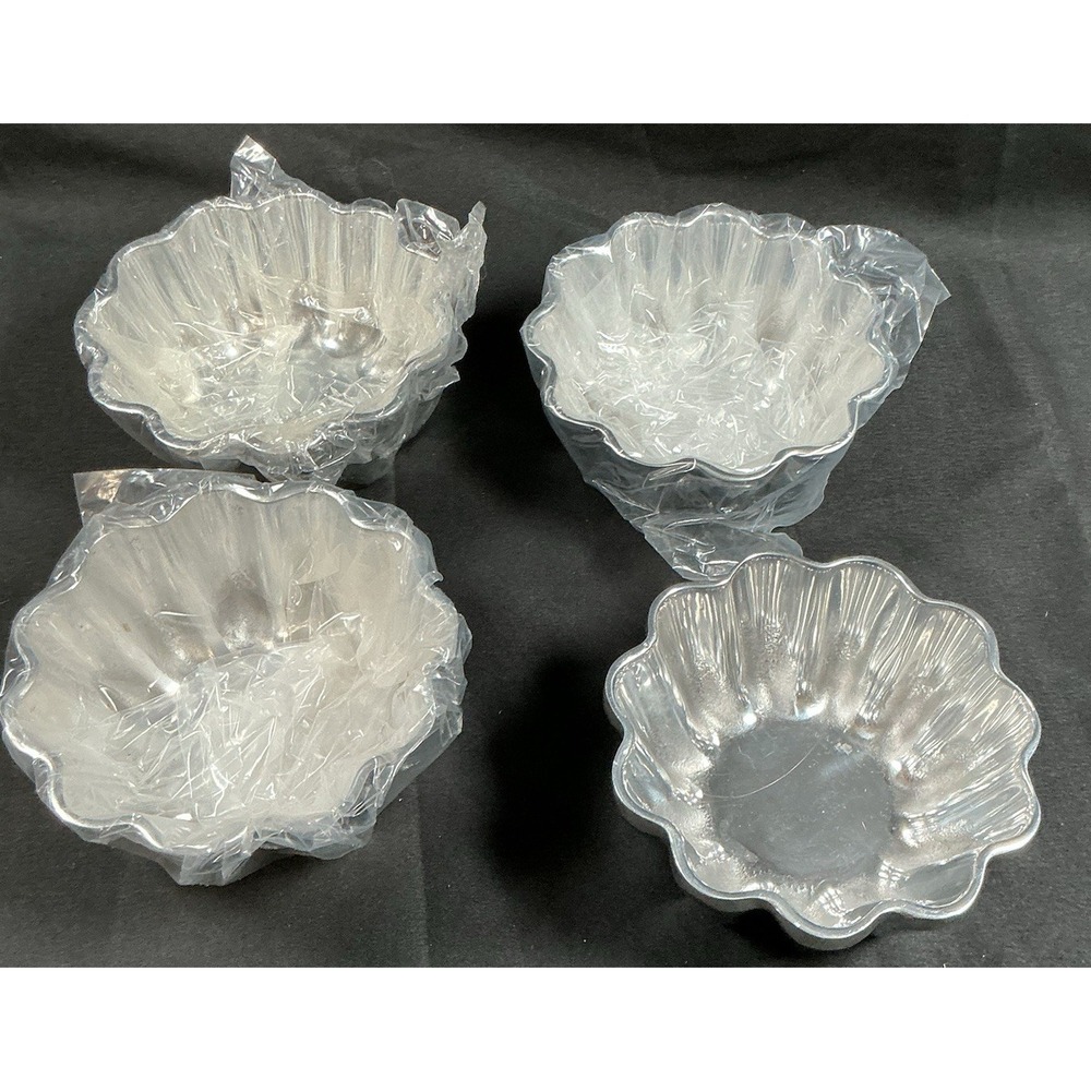 Fabulous Pewterware Gelatinero Krystal Set Of 4 Fluted Molds Mexico